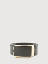 Non-Reversible Leather Belt with Gold Autolock Buckle