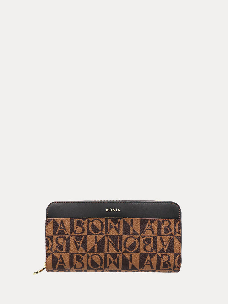Lara Monogram Long Zipper Wallet